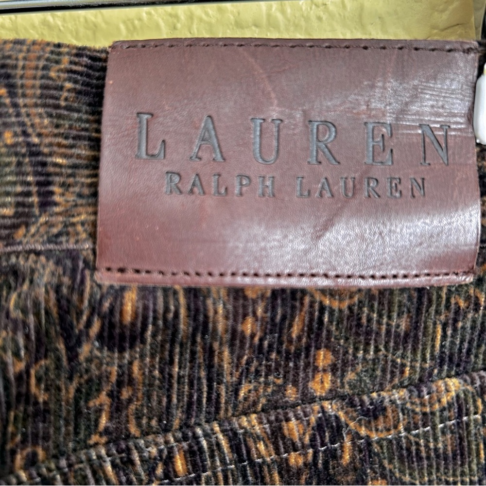 Lauren Ralph Lauren Corduroy Paisley Vintage Pants - Picture 7 of 11